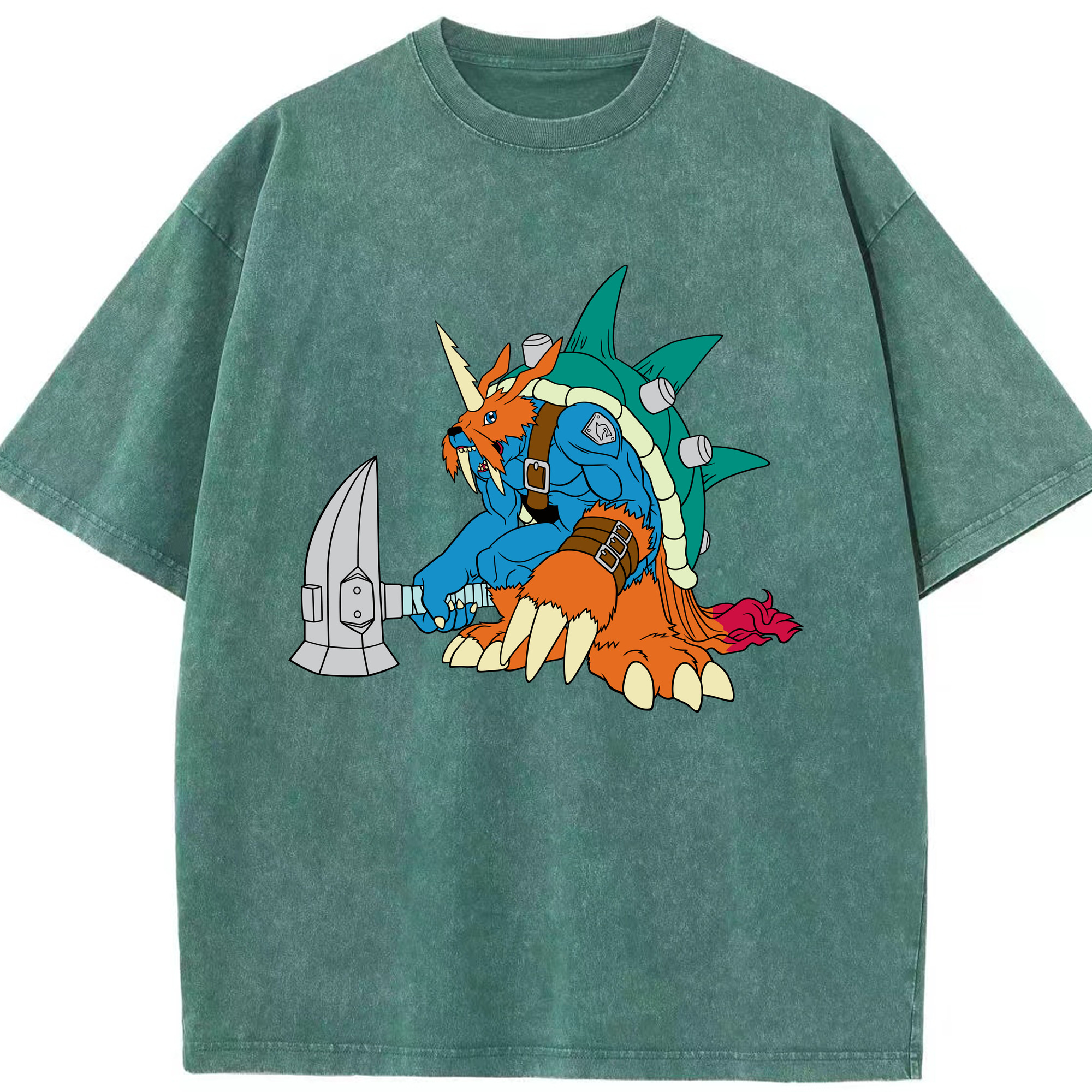 （画像用） Digimon デジタルモンスター/デジモン 綿100% ヴィンテージ風 半袖Tシャツ（フロントプリント）